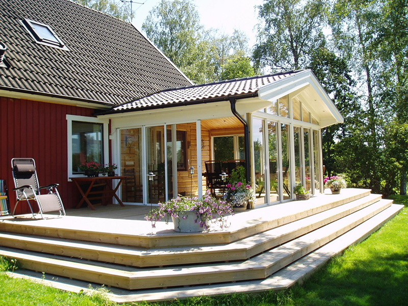 9. Bygga Uterum inglasad Veranda